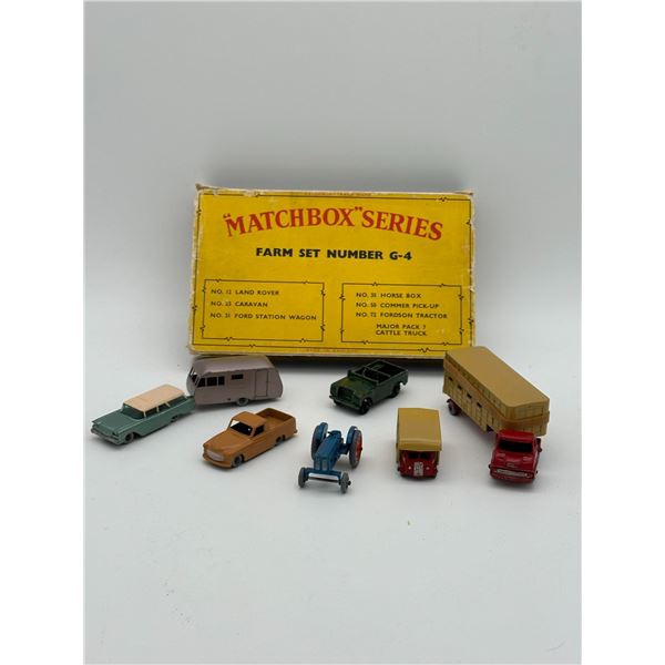 1960s Matchbox Series G-4 Farm Set in Box Die Cast
