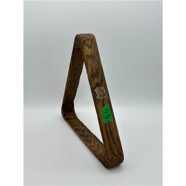 Circa 1900s billards pool wood rack with label