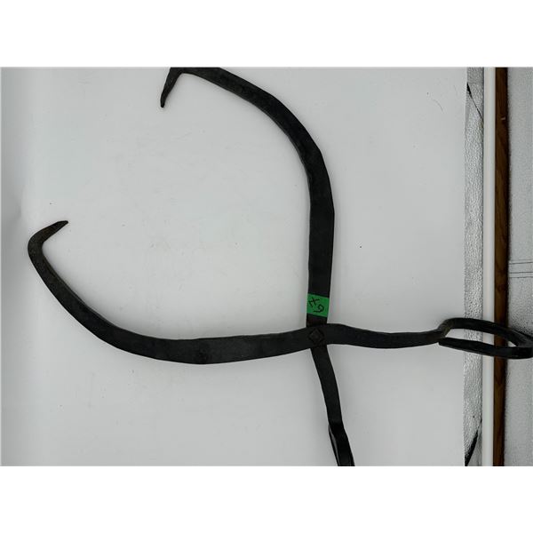 Hand forged antique ice block tongs 24 in.