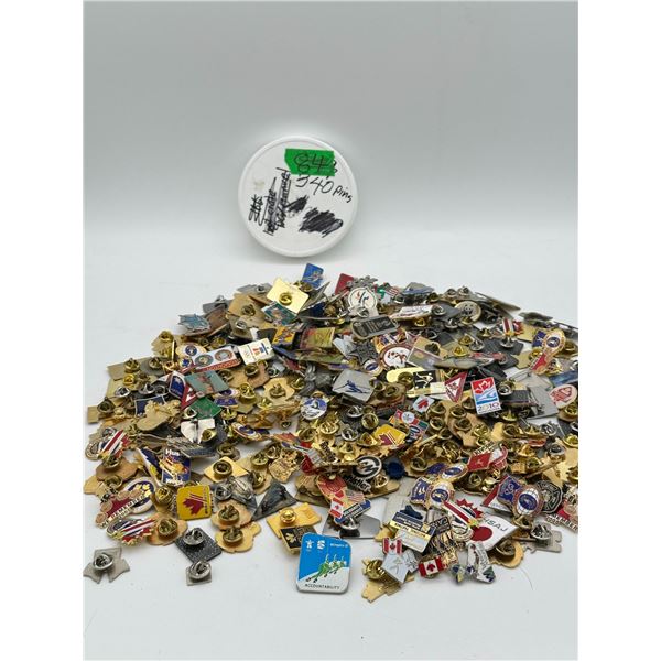 Over 340 collectible lapel pins