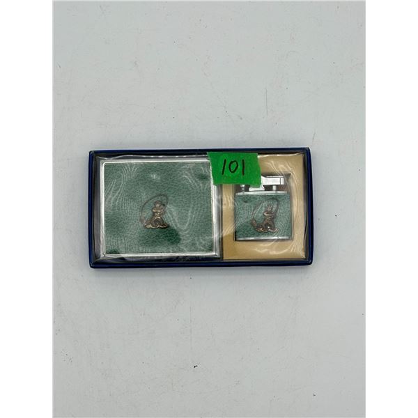 NOS Auer lighter and cigarette case