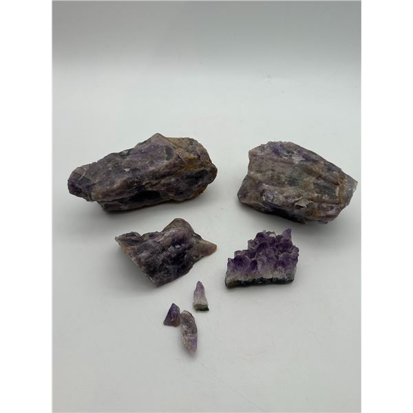 Collection of Raw Amethyst Crystal Specimens