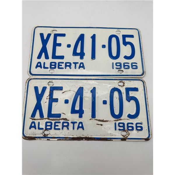 Pair of 1966 Alberta Licence Plates – XE-41-05