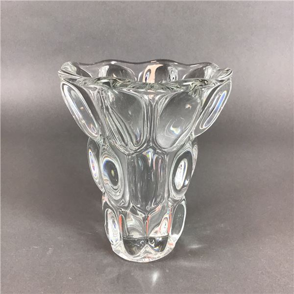 French Art Glass Crystal Bubble Vase