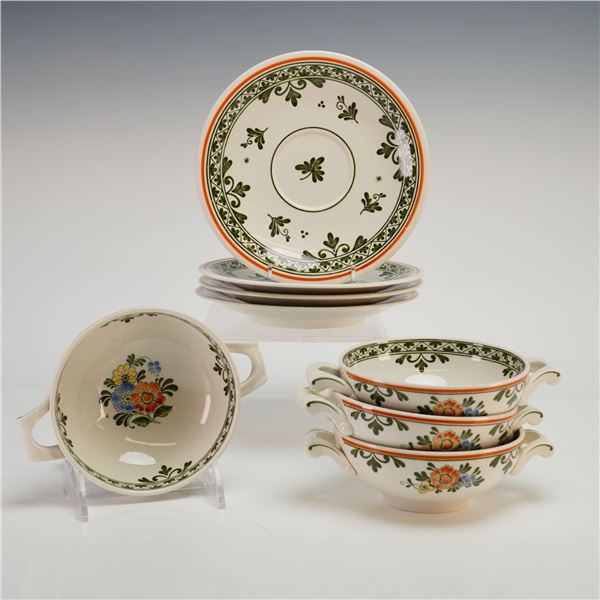 A Set of Eight Villeroy & Boch Alt Amsterdam Vitro-Porzellan Bouillon Bowls and Saucers