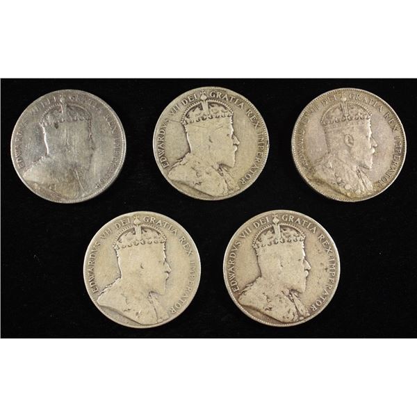 (5) 92.5% STERLING FOREIGN COINS