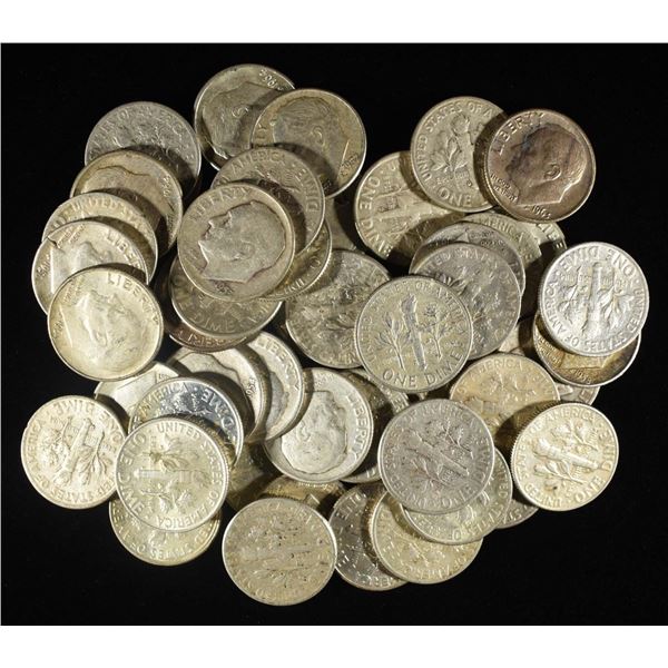 (50) 90% SILVER ROOSEVELT DIMES