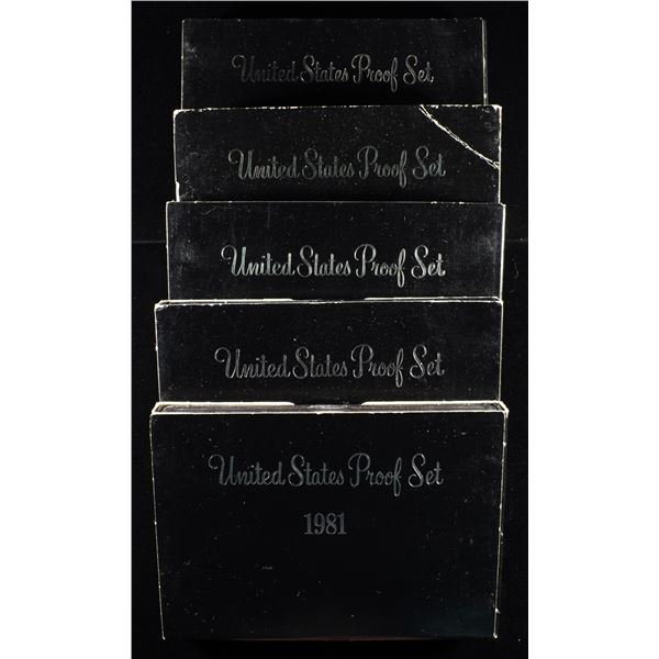 (5) 1981 US MINT PROOF SETS