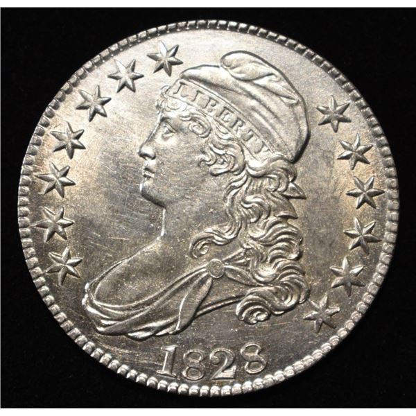 1828 BUST HALF DOLLAR AU/BU