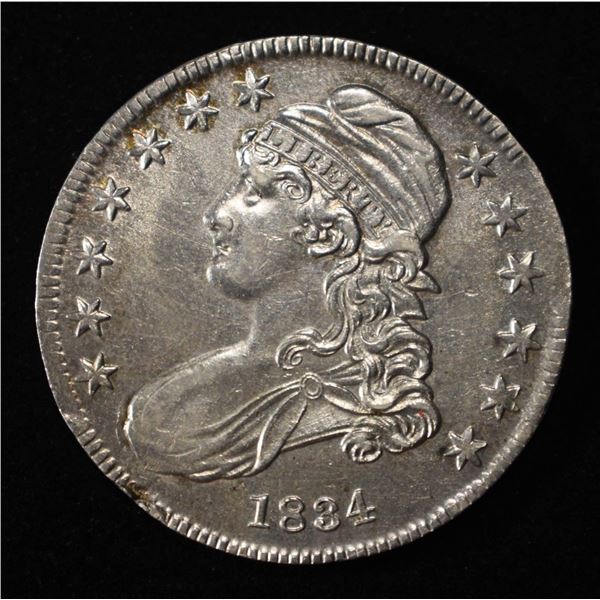 1834 BUST HALF DOLLAR AU/BU