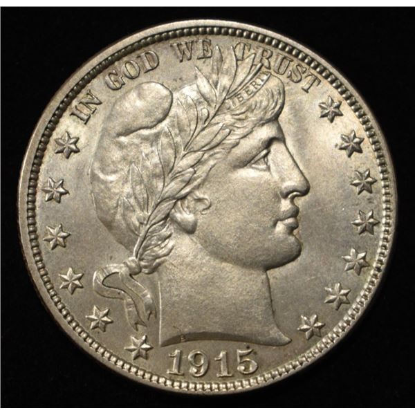 1915-S BARBER HALF DOLLAR CH BU