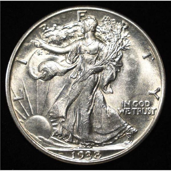1938-D WALKING LIBERTY HALF CH BU
