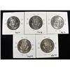 Image 2 : (5) 90% SILVER 1964 KENNEDY HALF DOLLARS