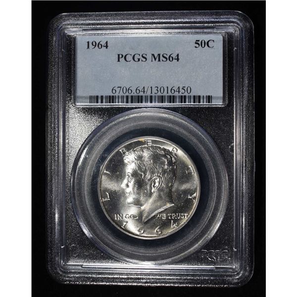 1964 KENNEDY HALF DOLLAR PCGS MS64