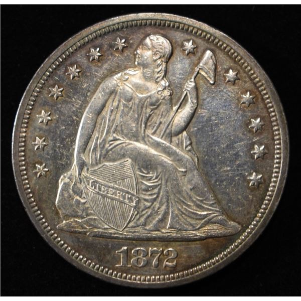 1872 SEATED LIBERTY DOLLAR BU