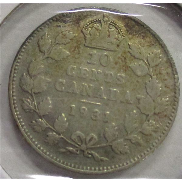 1931 CANADA KING GEORGE V SILVER DIME