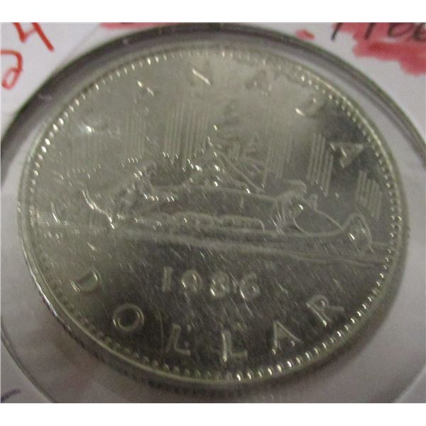 1986 UNCIRCULATED CANADA VOYAGER DOLLAR