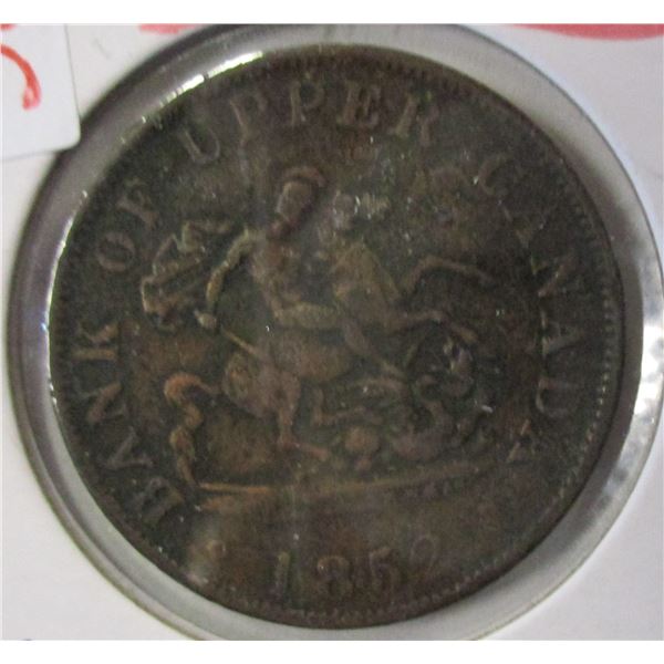 1852 BANK OF UPPER CANADA PENNY TOKEN