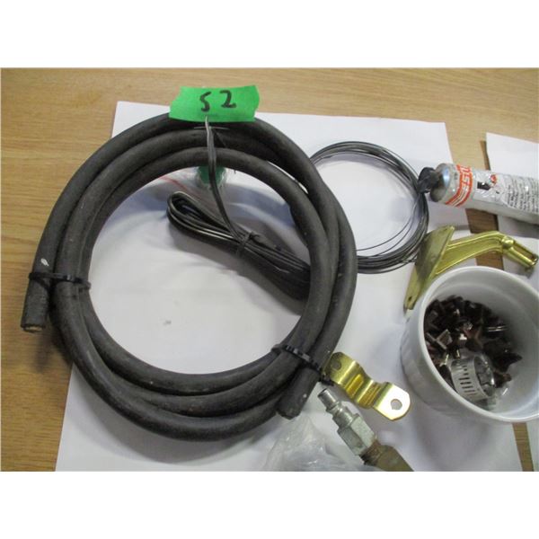 BOX C/W HOSES, FITTINGS, TOOLS, ETC
