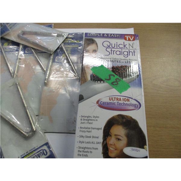 TRAY C/W NEW NUT CRACKERS, NEW HAIR BRUSH, ETC