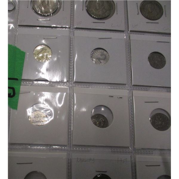 PAGE OF 20 ASSORTED WORLD COINS
