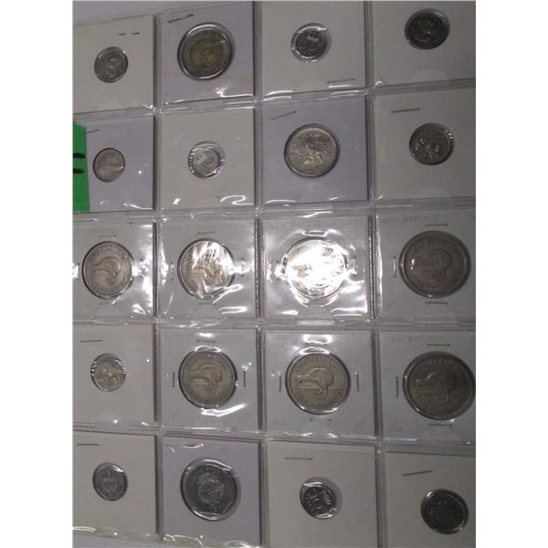 PAGE OF 20 ASSORTED WORLD COINS