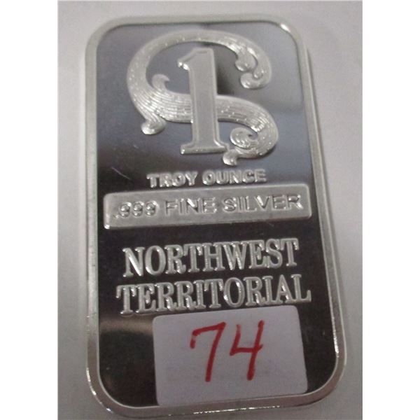 .999 TROY OUNCE SILVER BAR (SELLING AS IS - SILVER CONTENT NOT VERIFIED - NOT TESTED)