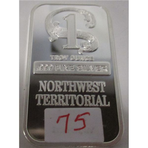 .999 TROY OUNCE SILVER BAR (SELLING AS IS - SILVER CONTENT NOT VERIFIED - NOT TESTED)