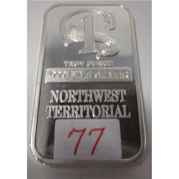 .999 TROY OUNCE SILVER BAR (SELLING AS IS - SILVER CONTENT NOT VERIFIED - NOT TESTED)