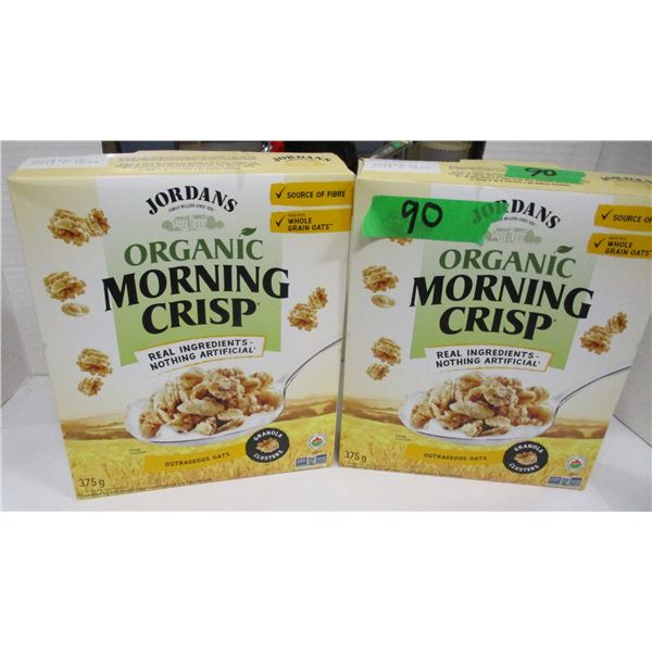 SHELF PULLS (AS IS):  ORGANIC JORDANS OUTRAGEOUS OATMEAL CEREAL (2 X 375G)
