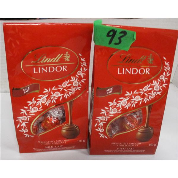 SHELF PULLS (AS IS):  LINDT LINDOR CHOCOLATES (2 BAGS X 150G)