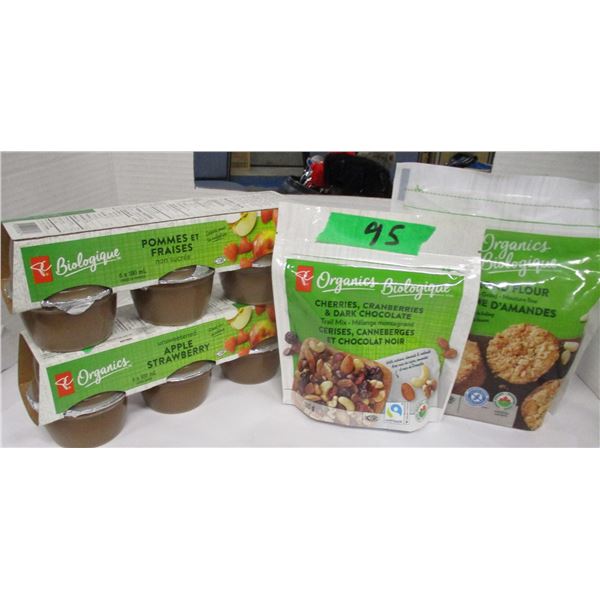 SHELF PULLS (AS IS):  APPLE FRUIT (2X6 PKGS), TRAIL MIX (150G), ALMOND FLOUR (454G)