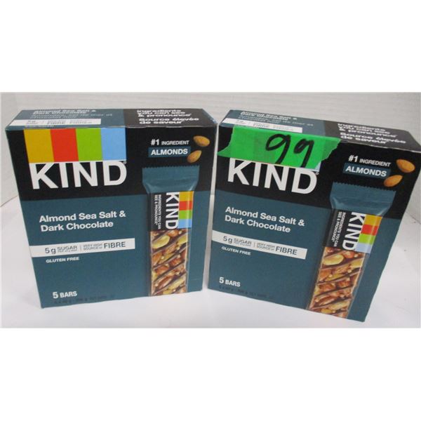 SHELF PULLS (AS IS):  KIND ALMOND SEA SALT DARK CHOCOLATE BARS (2 X 200G)
