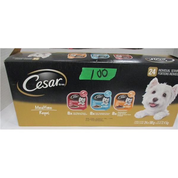 SHELF PULLS (AS IS):  CEASER DOG FOOD (24 TINS X 100G) - CASE