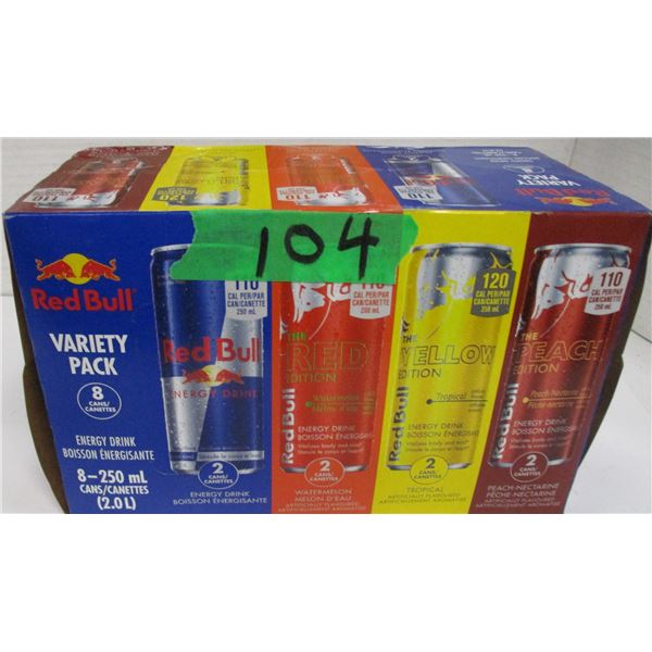 SHELF PULLS (AS IS):  RED BULL (8 CANS) - CASE