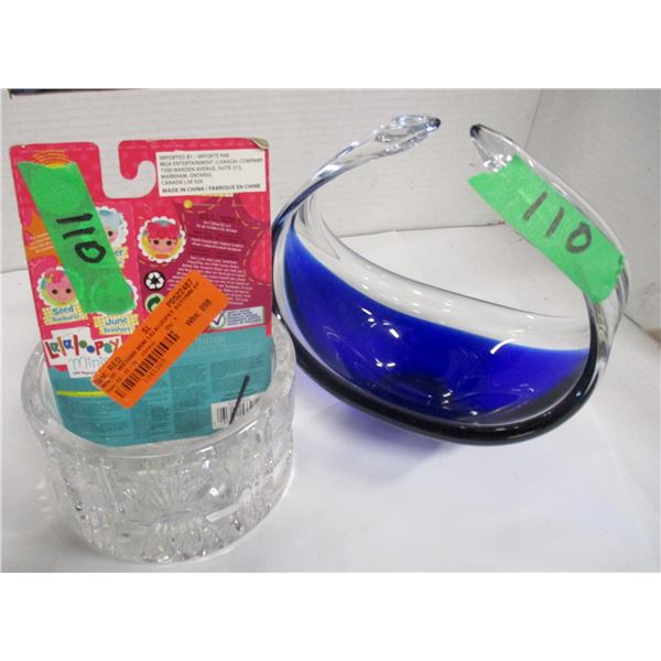 GLASS BOWL, ASHTRAY, ETC