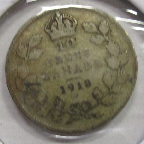 1918 CANADA KING GEORGE V SILVER DIME