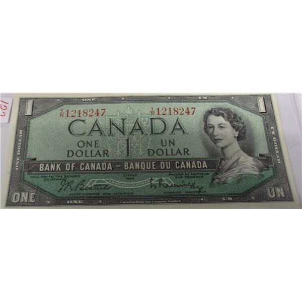 1954 CRISP UNCIRCULATED LAST OF CANADA $1 BILLS