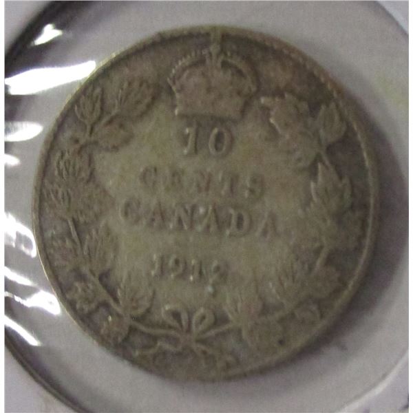 1912 CANADA KING GEORGE V SILVER DIME