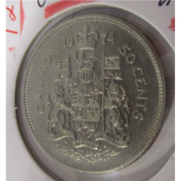 1974 UNCIRCULATED CANADA HALF DOLLAR