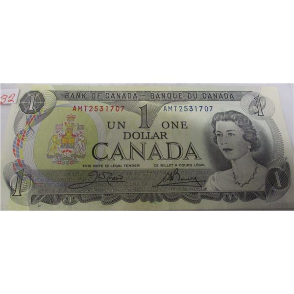 1973 CRISP UNCIRCULATED LAST OF CANADA $1 BILL