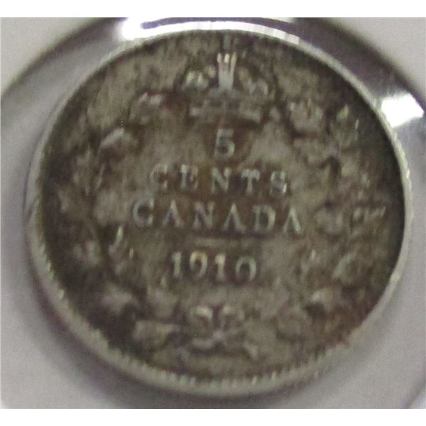 1910 CANADA KING EDWARD VII SILVER FIVE CENT