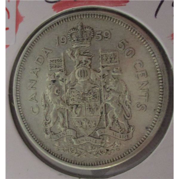 1959 CANADA SILVER HALF DOLLAR