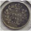 Image 1 : 1899 CANADA VICTORIAN SILVER FIVE CENT