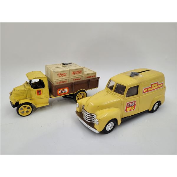 2 Ertl Diecast Delivery Truck/Van Coin Banks