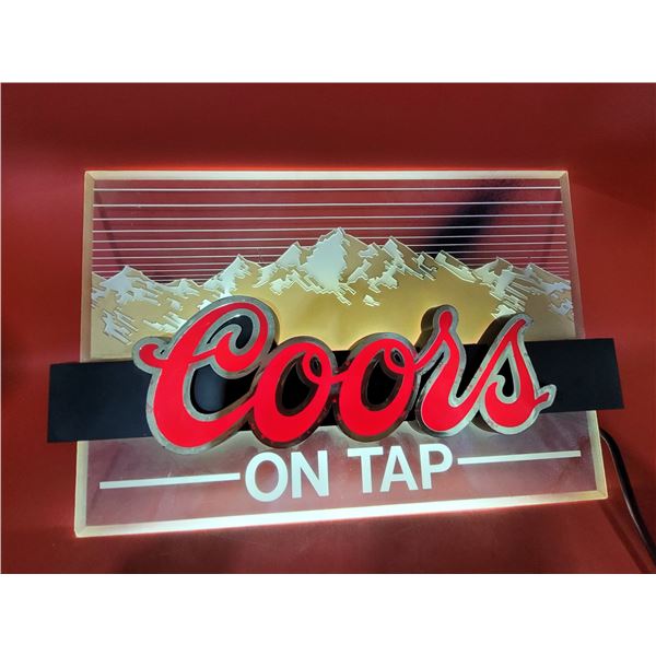 Coors on Tap Light-Up Advertising Bar Sign