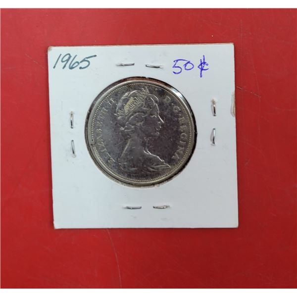1965 Silver Canadian 50 Cent Coin