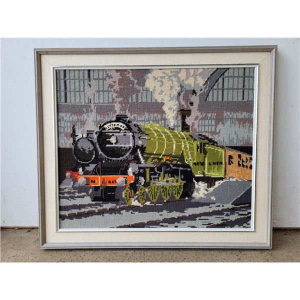Flying Scotsman Steam Locomotive Needlepoint Piece