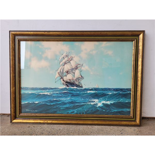 Framed Nautical Sailing Ship Print