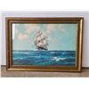 Image 1 : Framed Nautical Sailing Ship Print